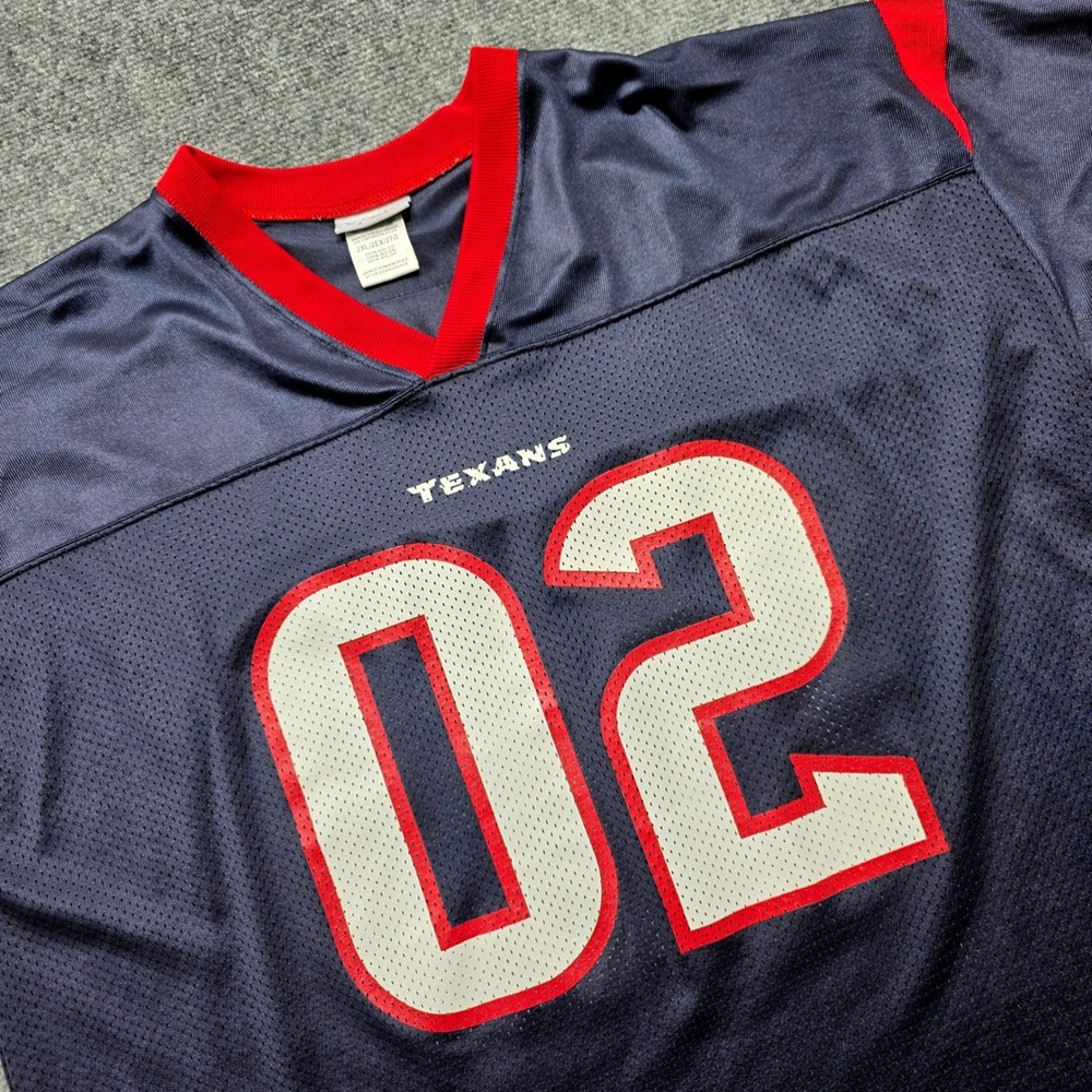 Reebok Houston Texans NFL Jersey Men's 2XL Navy Blue Mesh Replica #02 Football